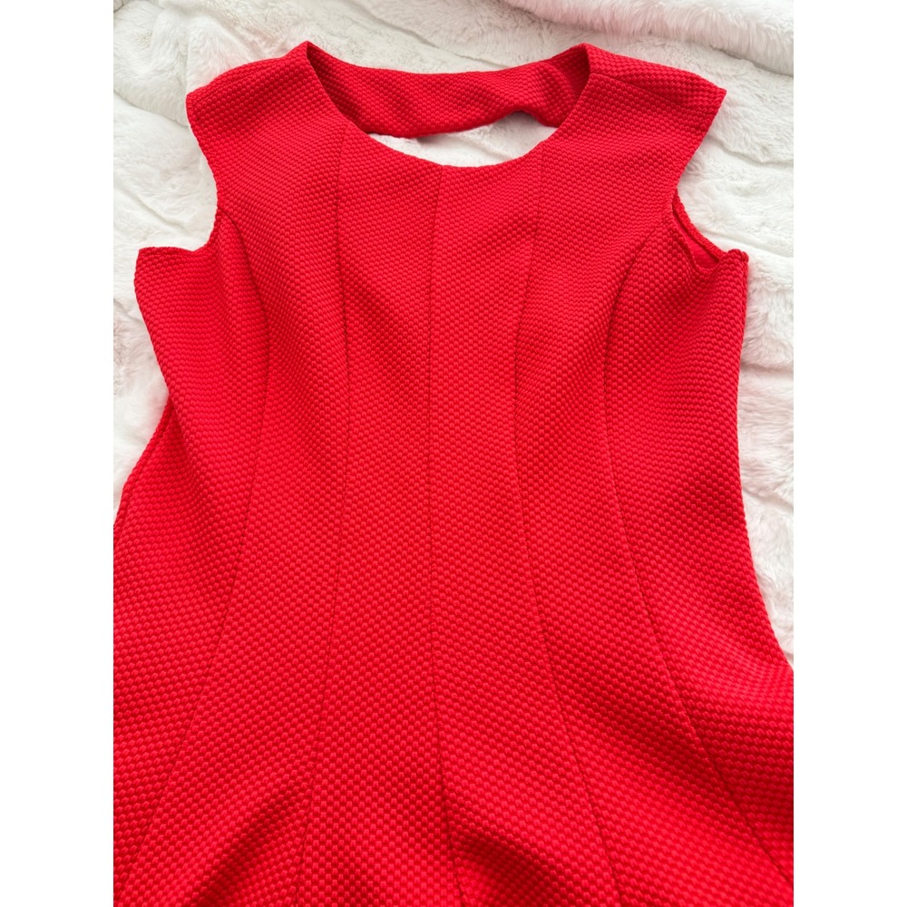 Danny & Nicole Textured Fit Flare Dress Pink Coral Sleeveless Skater Dress 6 - Picture 9 of 12